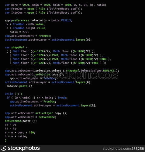 Digital java code text. Computer software coding vector concept. Programming coding script java, digital program code on screen illustration. Digital java code text. Computer software coding vector concept