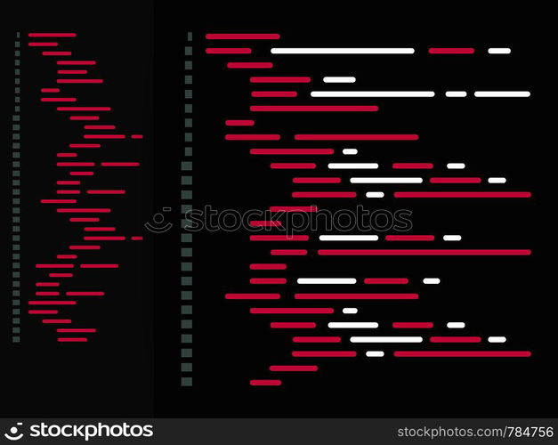 Digital java code text. Computer software coding vector concept. Programming coding script java, digital program code on screen illustration. Vector stock illustration.