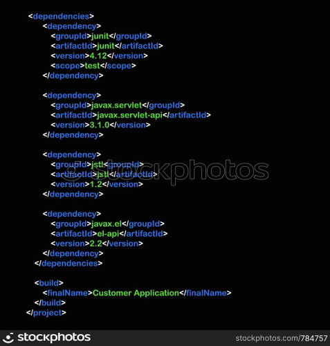 Digital java code text. Computer software coding vector concept. Programming coding script java, digital program code on screen illustration. Vector stock illustration.
