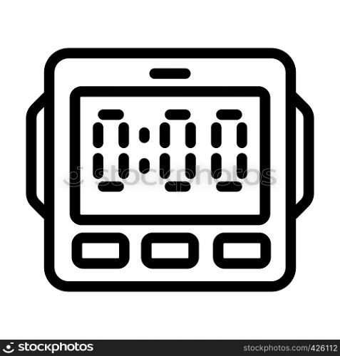 Digital kitchen timer icon. Outline digital kitchen timer vector icon for web design isolated on white background. Digital kitchen timer icon, outline style