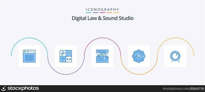 Digital Law And Sound Studio Blue 5 Icon Pack Including control. accustic. engineering. sound. device
