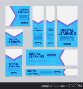 Digital learning portal web banner design template. Vector flyer with text space. Advertising placard with customized copyspace. Promotional printable poster for advertising. Graphic layout. Digital learning portal web banner design template