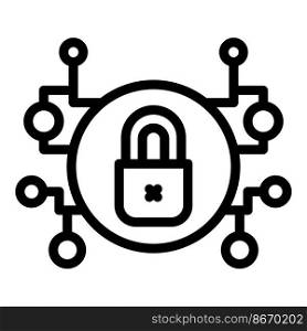 Digital lock icon outline vector. Data secure. Safety privacy. Digital lock icon outline vector. Data secure