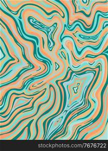 Digital marbling or inkscape illustration of an Aero Blue and Atomic Tangerine abstract swirling psychedelic liquid marble simulated marbling in Suminagashi Kintsugi marbled effect style in color.. Aero Blue and Atomic Tangerine Inkscape Suminagashi Kintsugi Japanese Ink Marbling Paper Art
