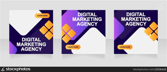 Digital marketing agency promotional web banner design template. Vector flyer with text space. Advertising placard with customized copyspace. Printable poster for advertising. Arial font used. Digital marketing agency promotional web banner design template