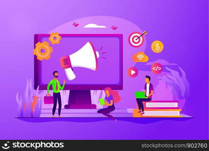 Digital marketing benefit. Web analytics. Programmers working in team. Marketing activity. Attribution modeling, brand insight, measurement tools concept. Vector isolated concept creative illustration. Digital marketing strategy concept vector illustration