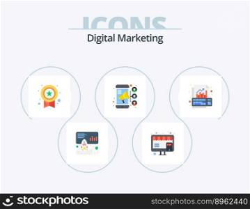 Digital Marketing Flat Icon Pack 5 Icon Design. data. contact. award. teamwork. connection