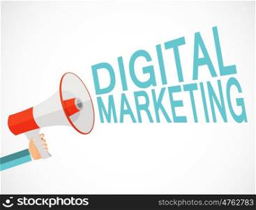 Digital Marketing Icon. Hand with Megaphone Vector Illustration EPS10. Digital Marketing Icon. Hand with Megaphone Vector Illustration