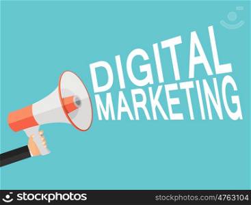 Digital Marketing Icon. Hand with Megaphone Vector Illustration EPS10. Digital Marketing Icon. Hand with Megaphone Vector Illustration