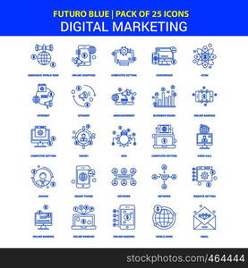 Digital Marketing Icons - Futuro Blue 25 Icon pack