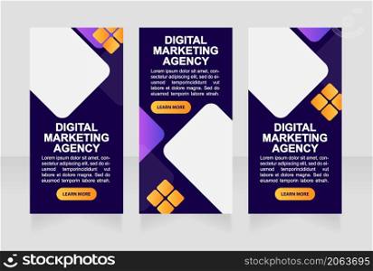 Digital marketing online event web banner design template. Vector flyer with text space. Advertising placard with customized copyspace. Printable poster for advertising. Arial font used. Digital marketing online event web banner design template