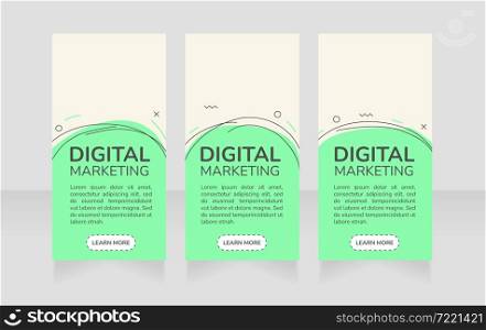 Digital marketing vertical web banner design template. Vector flyer with text space. Advertising placard with customized copyspace. Promotional printable poster for advertising. Graphic layout. Digital marketing vertical web banner design template