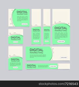 Digital marketing web banner design template. Vector flyer with text space. Advertising placard with customized copyspace. Promotional printable poster for advertising. Graphic layout. Digital marketing web banner design template