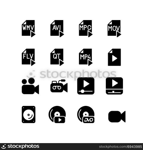 Digital media formats and music player icons