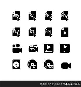 Digital media formats and music player icons