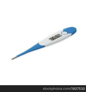 Digital medical thermometer isometric icon. Editable numbers on display. vector illustration in flat design.. Digital medical thermometer. Editable numbers on display. Isometric