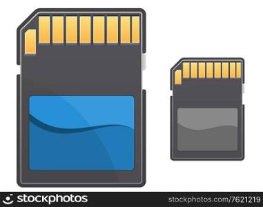 Digital memory card isolated on white background for technology concept