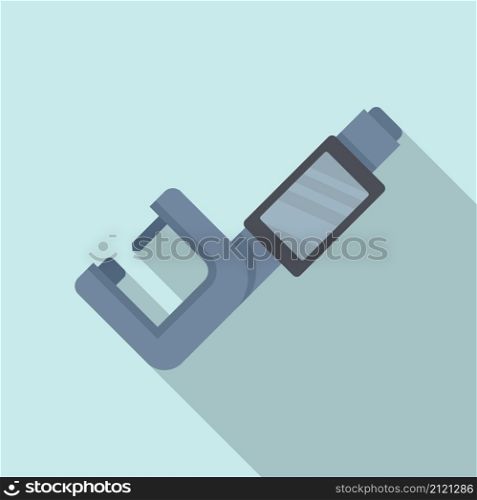 Digital micrometer icon flat vector. Vernier caliper. Technical gauge. Digital micrometer icon flat vector. Vernier caliper