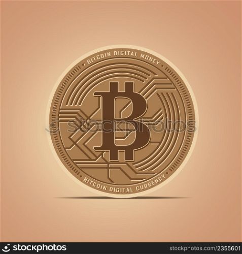 Digital money Bitcoins Flat icon vector Illustration