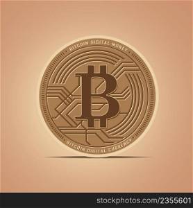 Digital money Bitcoins Flat icon vector Illustration