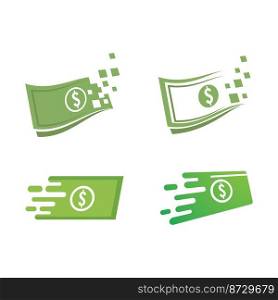 Digital money logo vector flat design template