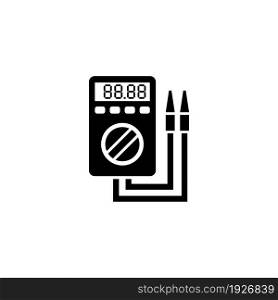 Digital Multimeter, Electric Voltmeter. Flat Vector Icon illustration. Simple black symbol on white background. Digital Multimeter Electric Voltmeter sign design template for web and mobile UI element. Digital Multimeter, Electric Voltmeter Flat Vector Icon