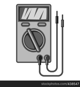 Digital multimeter icon in monochrome style isolated on white background vector illustration. Digital multimeter icon monochrome