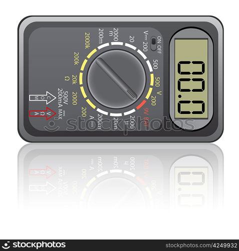 Digital multimeter. Vector illustration. Isolated on white background.