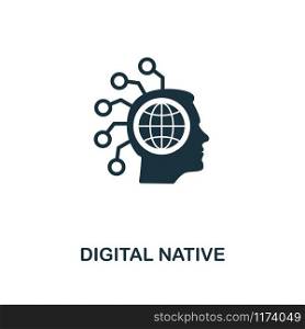 Digital Native icon. Monochrome style design from fintech collection. UX and UI. Pixel perfect digital native icon. For web design, apps, software, printing usage.. Digital Native icon. Monochrome style design from fintech icon collection. UI and UX. Pixel perfect digital native icon. For web design, apps, software, print usage.