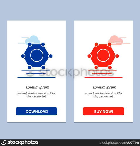 Digital, Network, Super connected Blue and Red Download and Buy Now web Widget Card Template