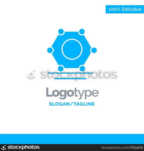 Digital, Network, Super connected Blue Solid Logo Template. Place for Tagline