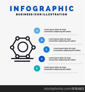Digital, Network, Super connected Line icon with 5 steps presentation infographics Background