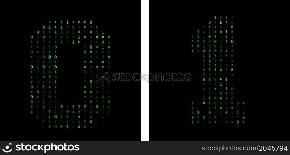 digital number 0,1 binary code. vector design