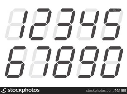 Digital numbers 0 - 9 on white background. flat style. digital numbers icon for your web site design, logo, app, UI. digital numbers symbol.
