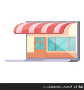 Digital online shop icon cartoon vector. Mobile store. Discount retail. Digital online shop icon cartoon vector. Mobile store