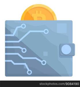 Digital online wallet icon cartoon vector. Crypto money. Payment app. Digital online wallet icon cartoon vector. Crypto money