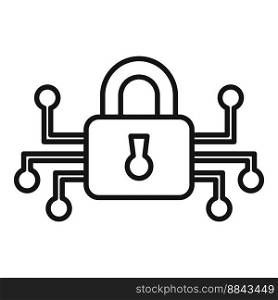 Digital padlock icon outline vector. Lock code. Unlock secure. Digital padlock icon outline vector. Lock code