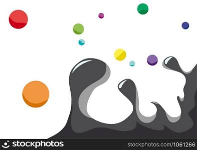 Digital painting. Abstract geometric colorful vector background with ink