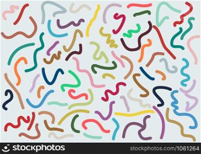 Digital painting. Abstract geometric colorful vector background with scribbles
