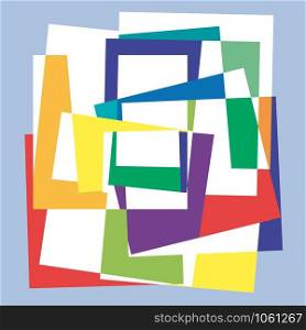 Digital painting. Abstract geometric colorful vector background with squares