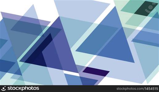 Digital painting. Abstract geometric colorful vector banner and background. Triangles and arrows in blue