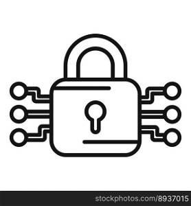 Digital password protection icon outline vector. Personal login. Mobile verification. Digital password protection icon outline vector. Personal login