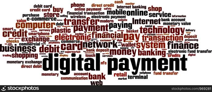 Digital payment word cloud concept. Vector illustration