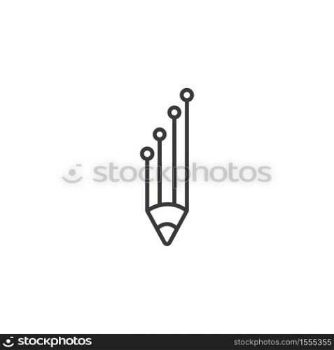 Digital pencil logo illustration vector design