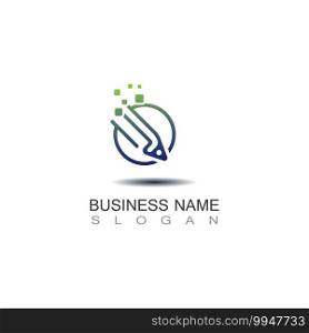 Digital Pencil Tech Logo modern for Business logo design, Branding template