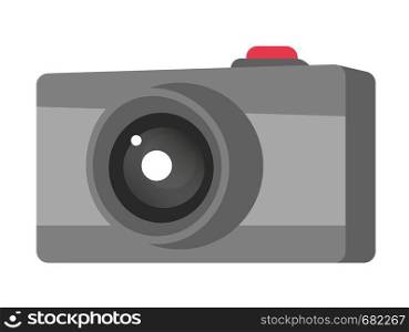Digital photo camera vector cartoon illustration isolated on white background.. Digital photo camera vector cartoon illustration.