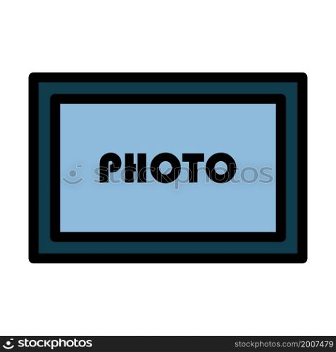 Digital Photo Frame Icon. Editable Bold Outline With Color Fill Design. Vector Illustration.