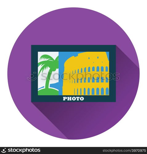 Digital photo frame icon. Flat design. Vector illustration.