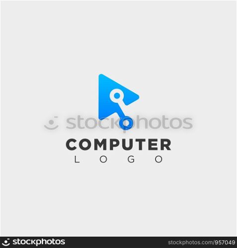 digital pointer technology creative logo template vector illustration icon element isolated. digital pointer technology creative logo template vector illustration icon element