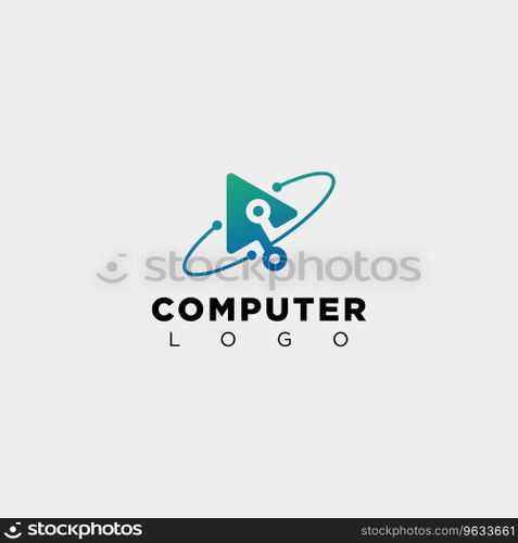 Digital pointer technology creative logo template Vector Image